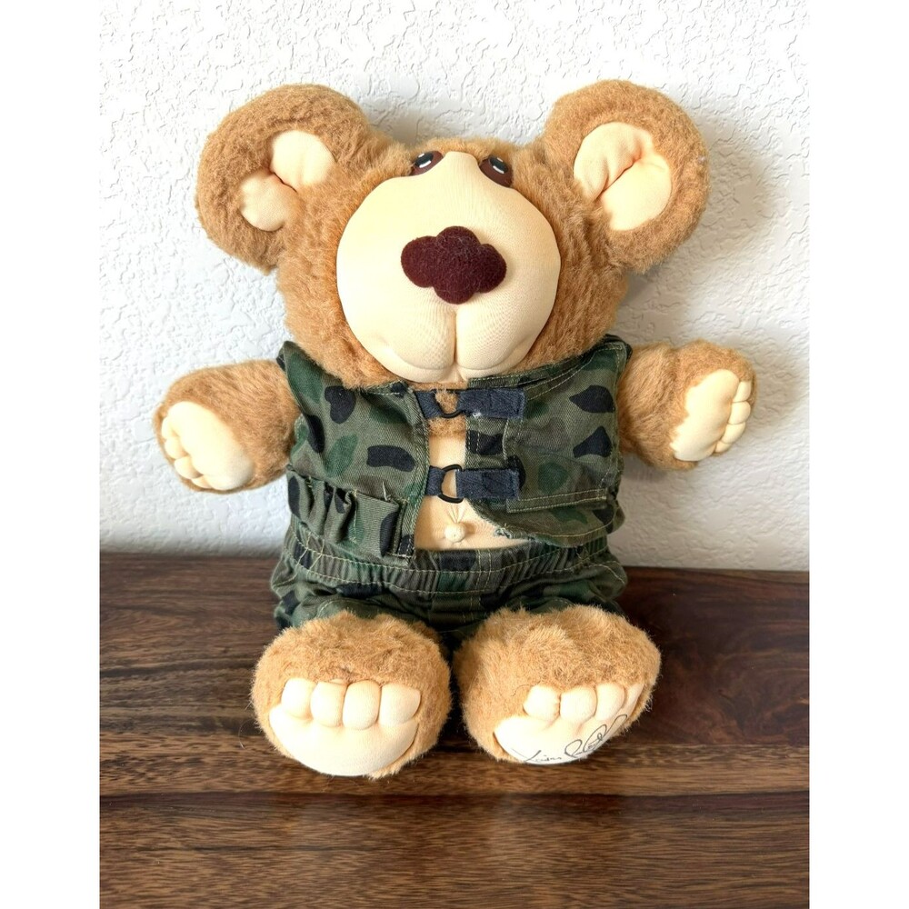 Furskins original Xavier Robert’s vintage 1983 brown beige plush bear Camo